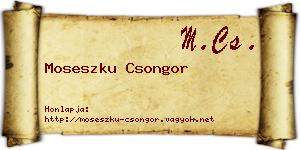 Moseszku Csongor névjegykártya